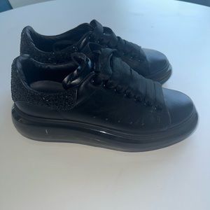 AUTHENTIC black on black Alexander Mcqueens with glitter detail